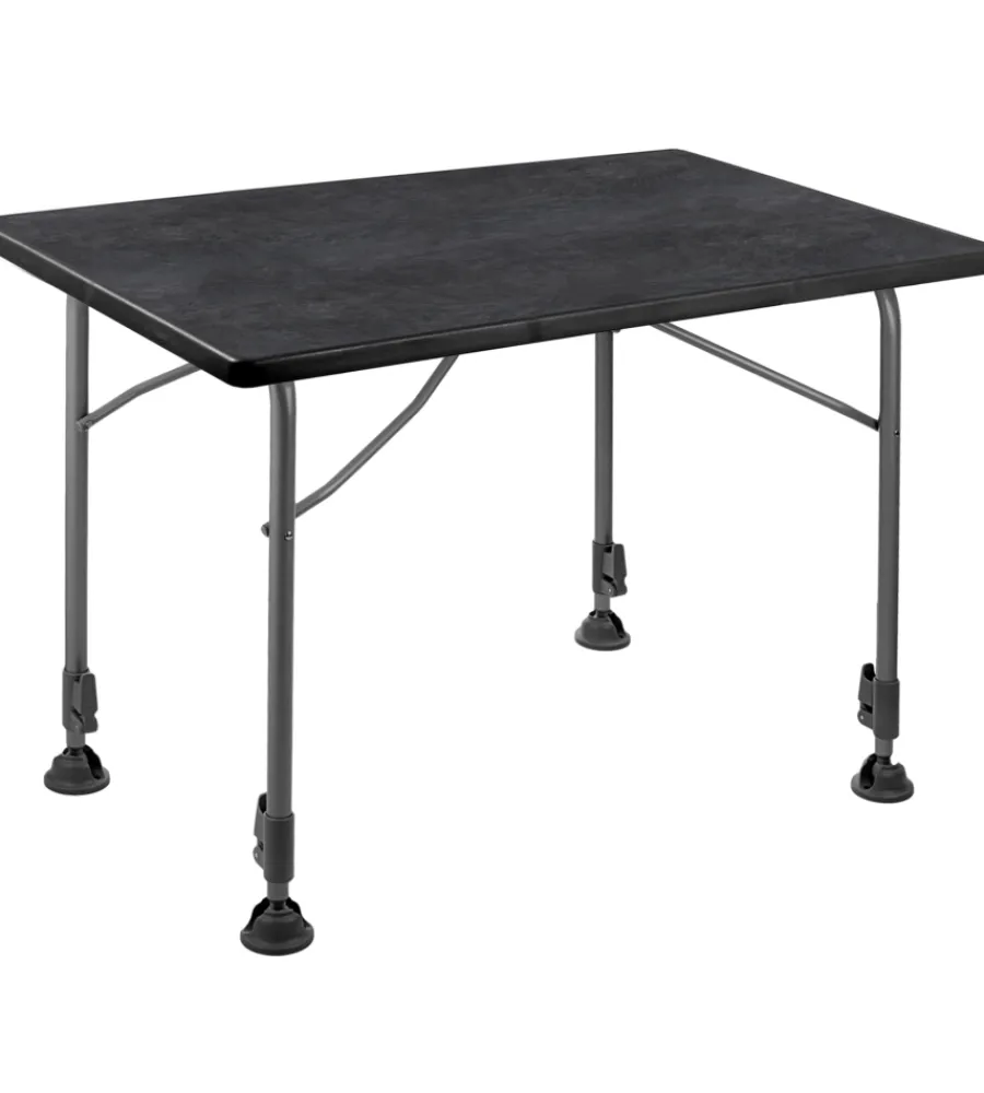 Brunner Campeggio|Tavolo pieghevole da campeggio "linear 100" in acciaio nero 100x68x63/83 cm