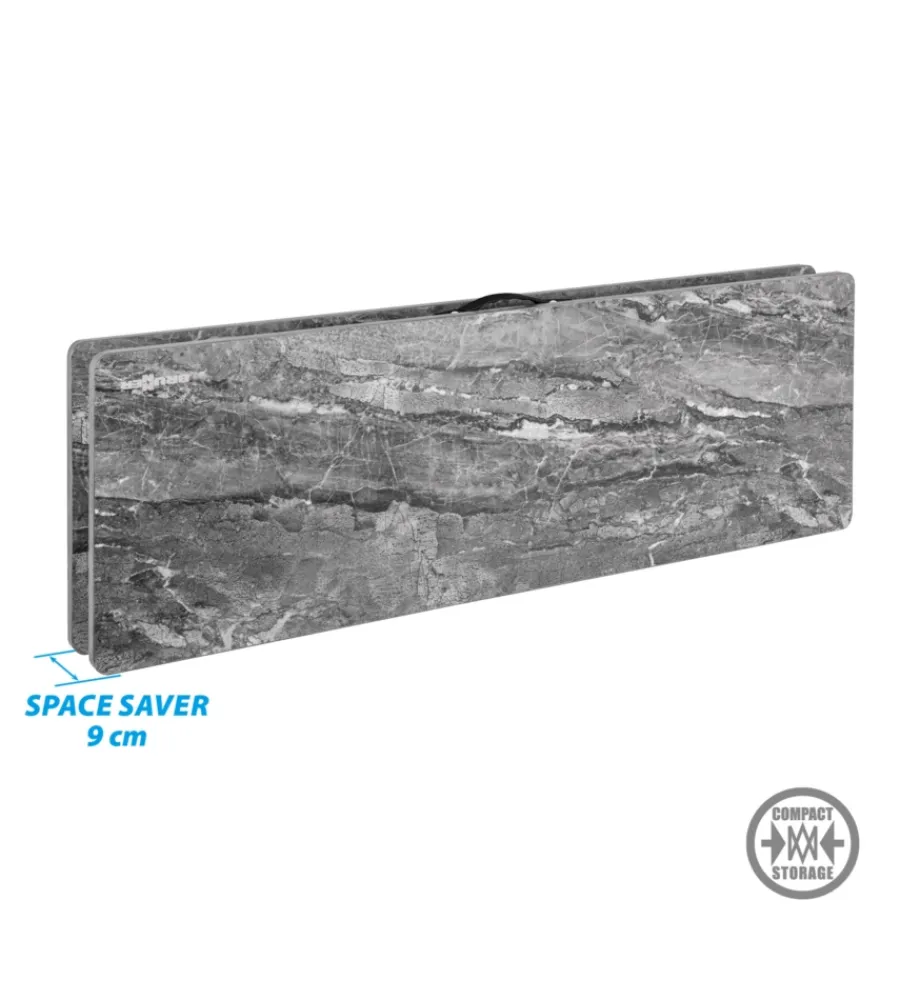 Brunner Campeggio|Tavolo pieghevole da campeggio "elu' duplit" in alluminio nero 110x75x49/58/70 cm