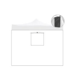 Coperture Per Esterno E Accessori- Telo laterale con finestra per gazebo riviera in tessuto impermeabile e anti uv bianco 3x3 m