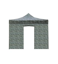 Coperture Per Esterno E Accessori- Telo laterale con porta avvolgibile per gazebo riviera in tessuto impermeabile e anti uv verde effetto militare 3x3 m
