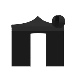 Sale Telo laterale con porta avvolgibile per gazebo riviera in tessuto impermeabile e anti uv nero 3x3 m Coperture Per Esterno E Accessori
