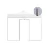 Coperture Per Esterno E Accessori|Telo laterale con porta avvolgibile per gazebo riviera in tessuto impermeabile e anti uv bianco 3x3 m