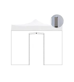 Coperture Per Esterno E Accessori- Telo laterale con porta avvolgibile per gazebo riviera in tessuto impermeabile e anti uv bianco 2x2 m