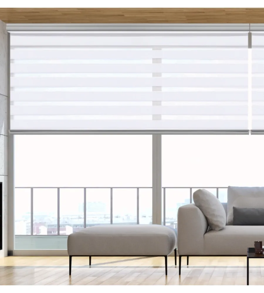 Tessile D'Arredo- Tenda a rullo doppia "platinum" bianco, 200x250 cm