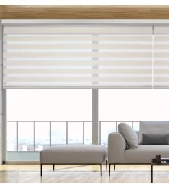 Tessile D'Arredo- Tenda a rullo doppia "platinum" lino, 160x250 cm