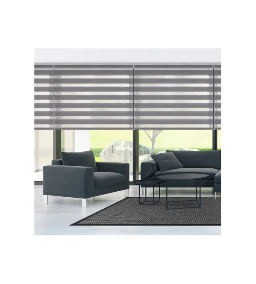 Tessile D'Arredo- Tenda a rullo "duolux" argento, 140x180 cm