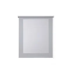 Tessile D'Arredo|Tenda a rullo "screen" grigio e bianco, 80x250 cm