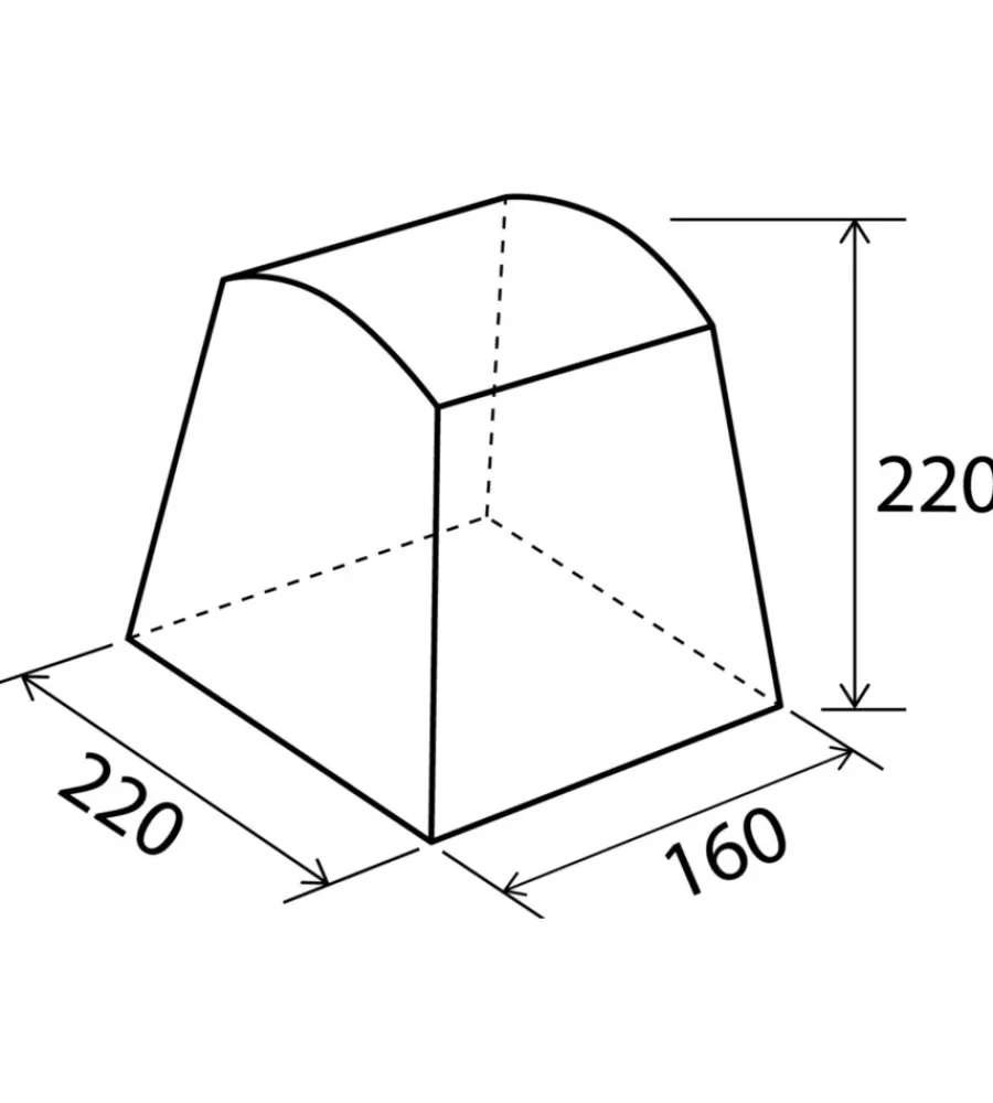 Campeggio-Brunner Tenda cucina da campeggio con tetto arcuato "camp inn" 220x160x195/220 cm