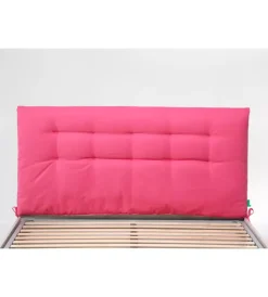 Letti E Comodini- Testiera matrimoniale in tessuto trapuntato "soffy" fucsia 160 cm