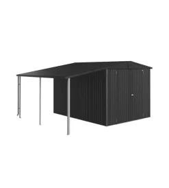 Biohort Casette Da Giardino|Tettoia laterale per casetta da giardino "europa mis. 6/7" colore grigio scuro metallizzato, 42034