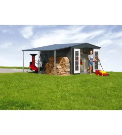 Biohort Casette Da Giardino|Tettoia per casetta europa misure 4 - 5 argento metallizzato - . 42029