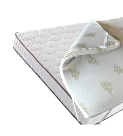 Letti E Comodini- Topper singolo in memory foam con aloe 80x190 cm