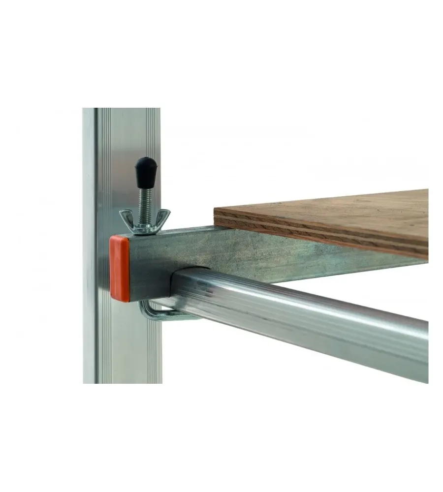 Trabatelli E Scale Professionali- Trabattello multifunzione "easy 100" in alluminio con pianale in pino, portata massima 150 kg