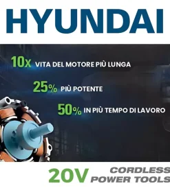 Hyundai Trapani E Avvitatori|Trapano a percussione a batteria 50 nm 20v, solo corpo macchina - cod. 25872