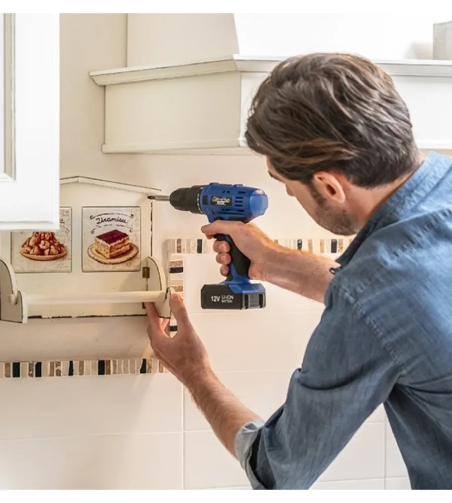 Discount Trapano avvitatore a batteria "primotech" 12v Trapani E Avvitatori