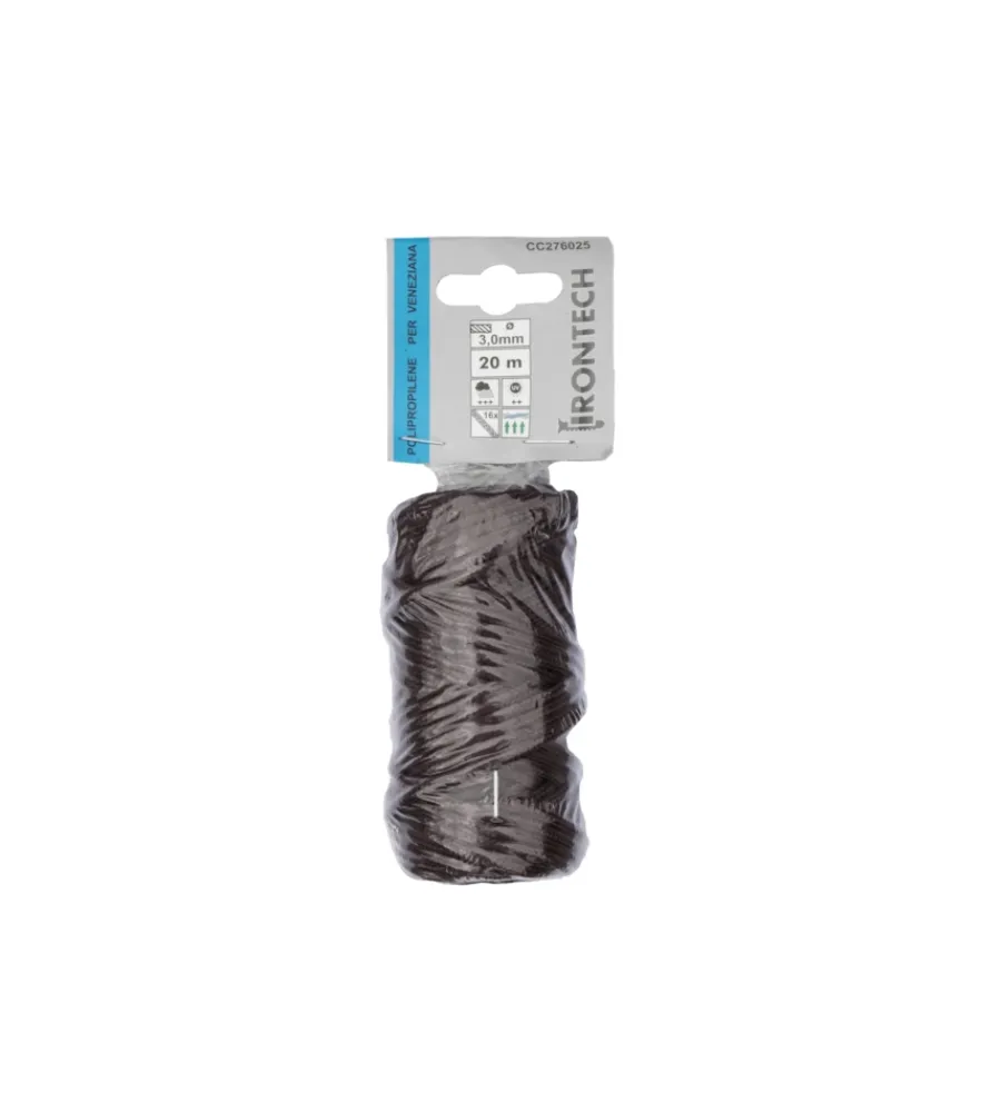 Clearance Treccia per veneziana in polipropilene ø 3 mm. marrone 20 mt. Sistemi Di Fissaggio