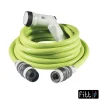 Irrigazione- Tubo da giardino estensibile fitt ikon lime in tpe e nylon con pistola multigetto, 15 metri