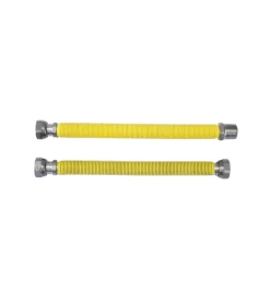 Accessori Gas- Tubo giunto gas flessibile ed estensibile in acciaio inox 100/200 mm. m/f 1/2"