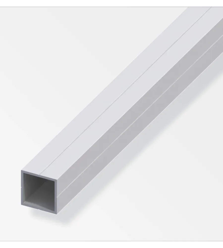 Ferramenta Per Mobili E Infissi-Alfer aluminium Tubo quadrato 23.5 alluminio - 1 metro.