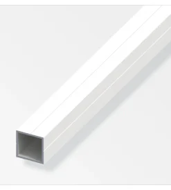 Ferramenta Per Mobili E Infissi-Alfer aluminium Tubo quadrato 23.5x1.5 alluminio bianco - 2,5 metri.