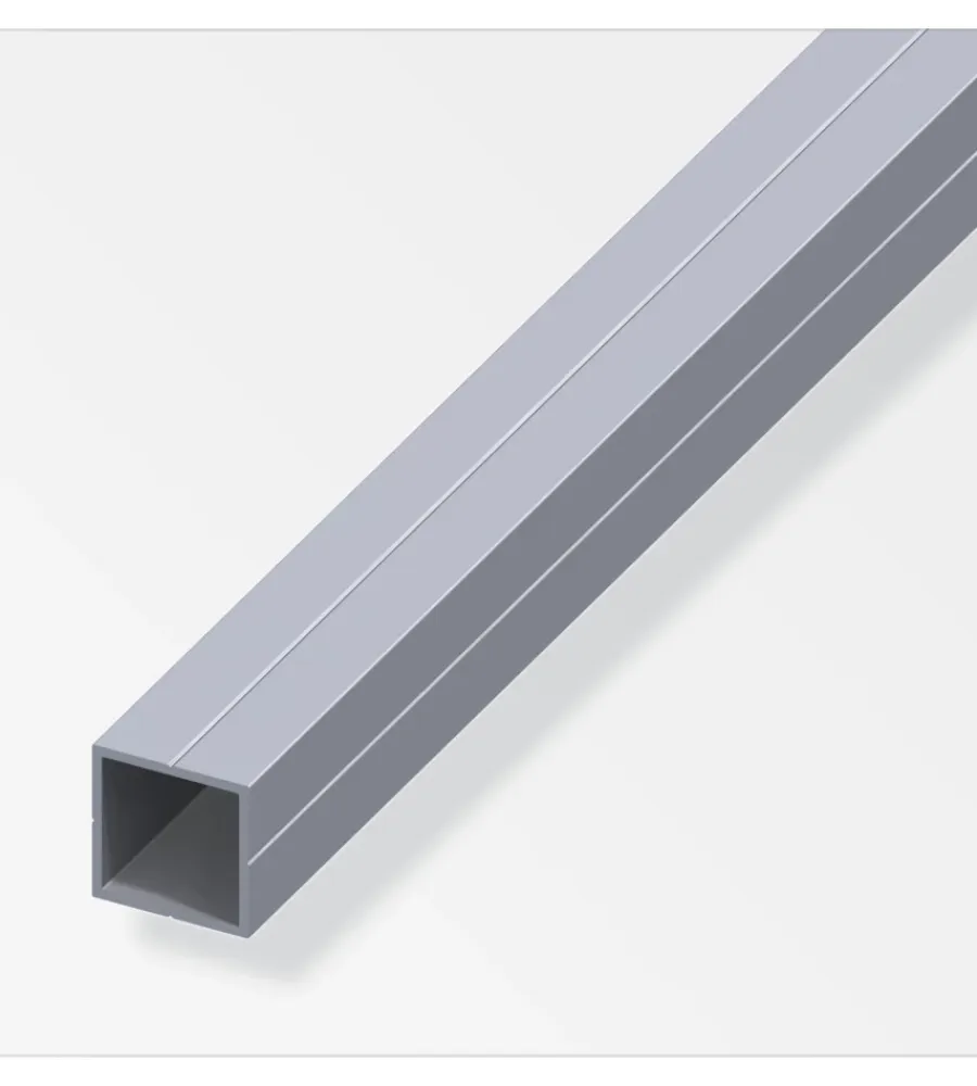 Ferramenta Per Mobili E Infissi-Alfer aluminium Tubo quadrato 29.5x2.4 alluminio naturale - 1 metro.