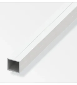 Alfer aluminium Ferramenta Per Mobili E Infissi|Tubo quadrato 15,5x1 pvc bianco - 1 metro.