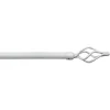 Tessile D'Arredo- Tubo tenda in acciaio colore bianco estensibile da 120 a 210 cm. con terminale a ciorciola