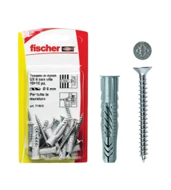 Sistemi Di Fissaggio-Fischer Ux 6x35 s k tasselli in nylon con vite truc. imp. pozid