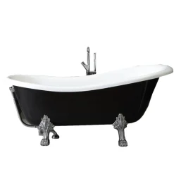 Ceramiche E Accessori- Vasca da bagno "carezza" nera, 167x75,2x64,3 cm