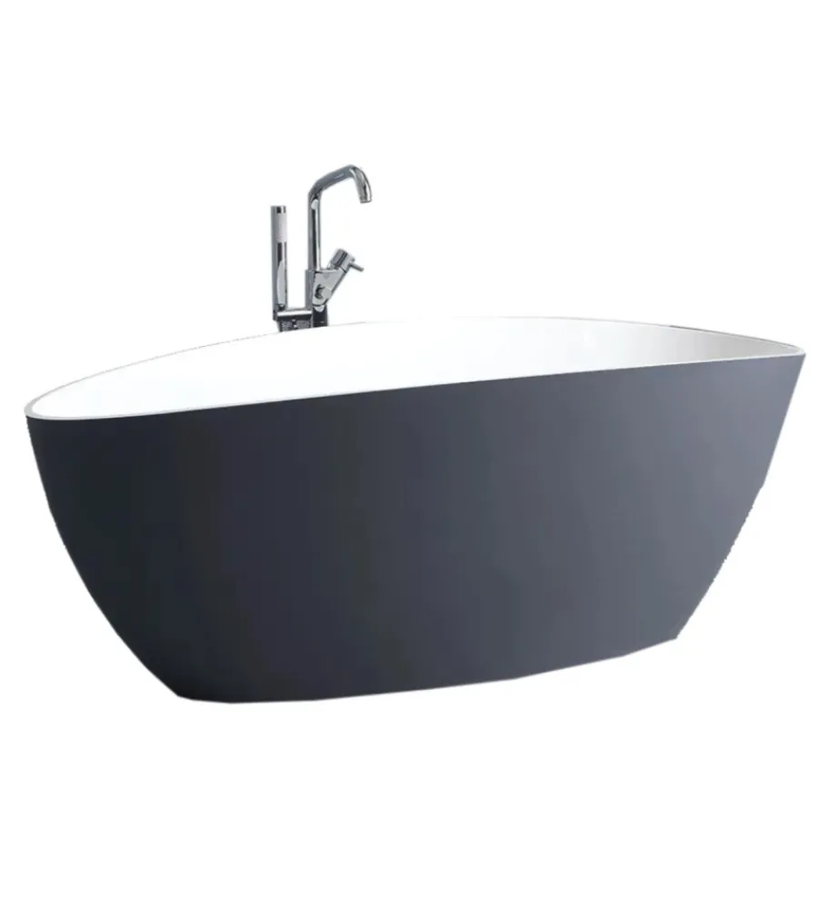 Ceramiche E Accessori- Vasca da bagno "maggiore" grigia, 157x71x56 cm