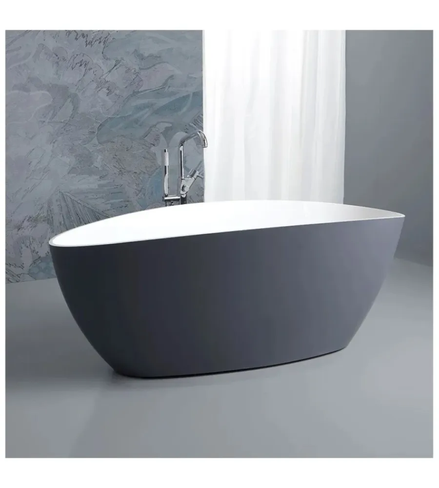 Ceramiche E Accessori- Vasca da bagno "maggiore" grigia, 157x71x56 cm