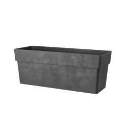 Coltivazione E Cura- Vaso da giardino "fence like" in resina antracite, 99x38x39 cm - deroma