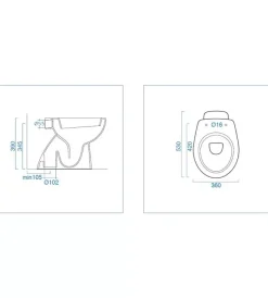 Ceramiche E Accessori|Vaso wc a terra in ceramica bianco "colibri", geberit