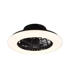 Illuminazione Per Interno|Ventilatore da soffitto "stralsund" nero con led incluso ø50 cm, 30w