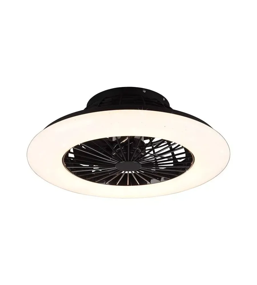 Illuminazione Per Interno|Ventilatore da soffitto "stralsund" nero con led incluso ø50 cm, 30w