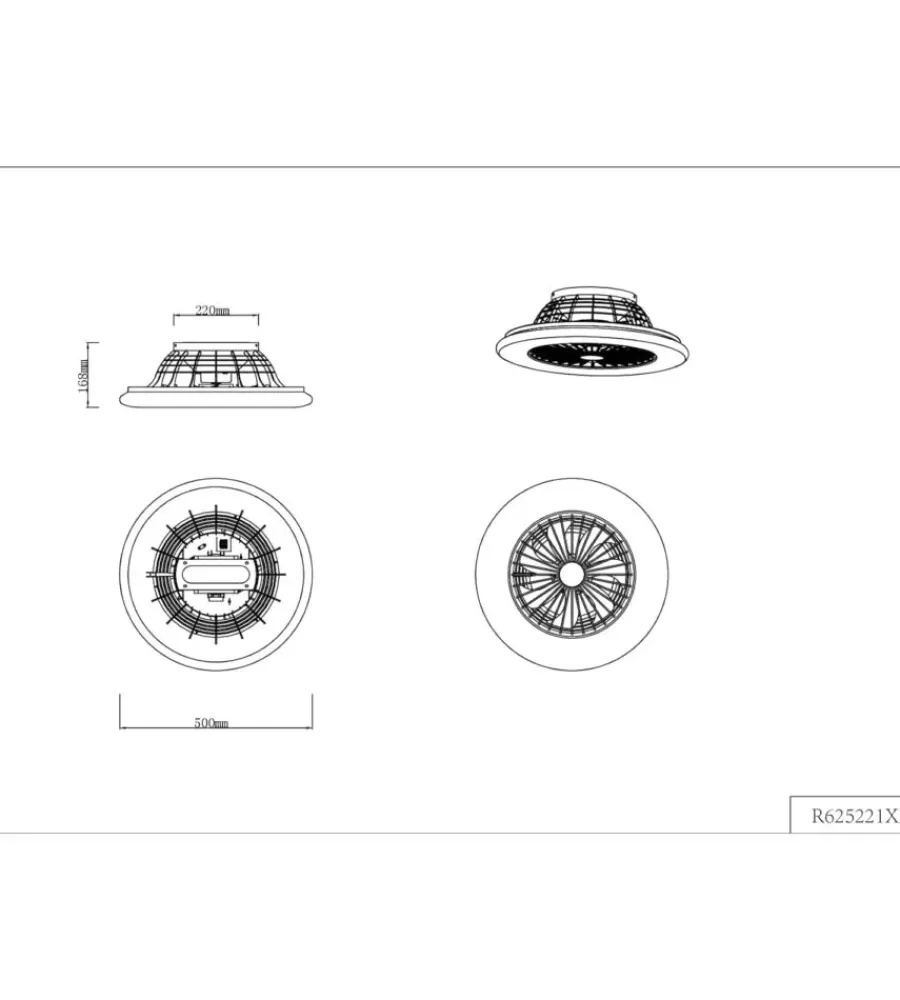 Illuminazione Per Interno|Ventilatore da soffitto "stralsund" nero con led incluso ø50 cm, 30w