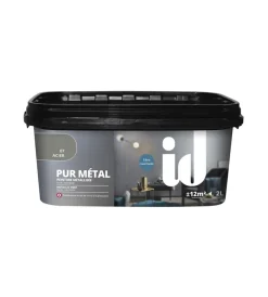Initiatives Decoration Pitture Decorative|Vernice metallica lavabile  "pure platine" colore acciaio - 2 lt