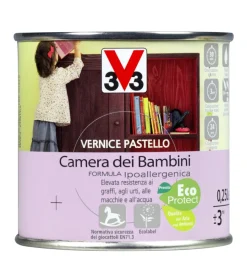 Flatting E Vernici Legno-V33 Vernice per legno - vernice pastello camera dei bambini - bianco panna - 0,25 litri