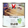 V33 Flatting E Vernici Legno|Vernice per legno effetto satinato, incolore - 0,5 litri