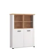 Vetrine E Vetrinette-BellaHome Vetrina "vigo" bianca e quercia, 103,5x41x143 cm