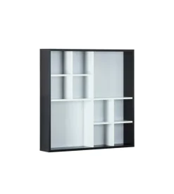 Outlet Vetrinetta bianca e nera con 10 scomparti, 70x13x70 cm Vetrine E Vetrinette