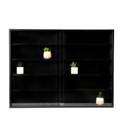 Online Vetrinetta espositore per collezionismo nero con ante in vetro temperato 80x11x60 cm Vetrine E Vetrinette