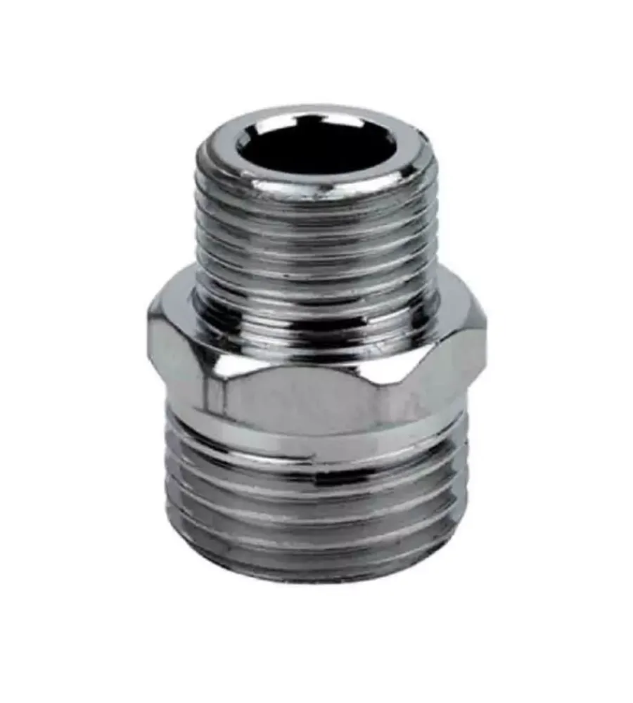 Tubi E Raccordi-Idro-Bric Vite doppia ridotta ottone cromato 1/2x3/4