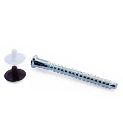 Ferramenta Per Mobili E Infissi- Viti di collegamento impronta esagonale + tappi - ø 5 x 38 mm. - 16 pz.