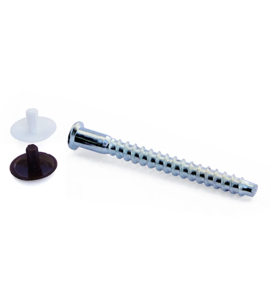 Ferramenta Per Mobili E Infissi- Viti di collegamento impronta esagonale + tappi - ø 5 x 38 mm. - 16 pz.