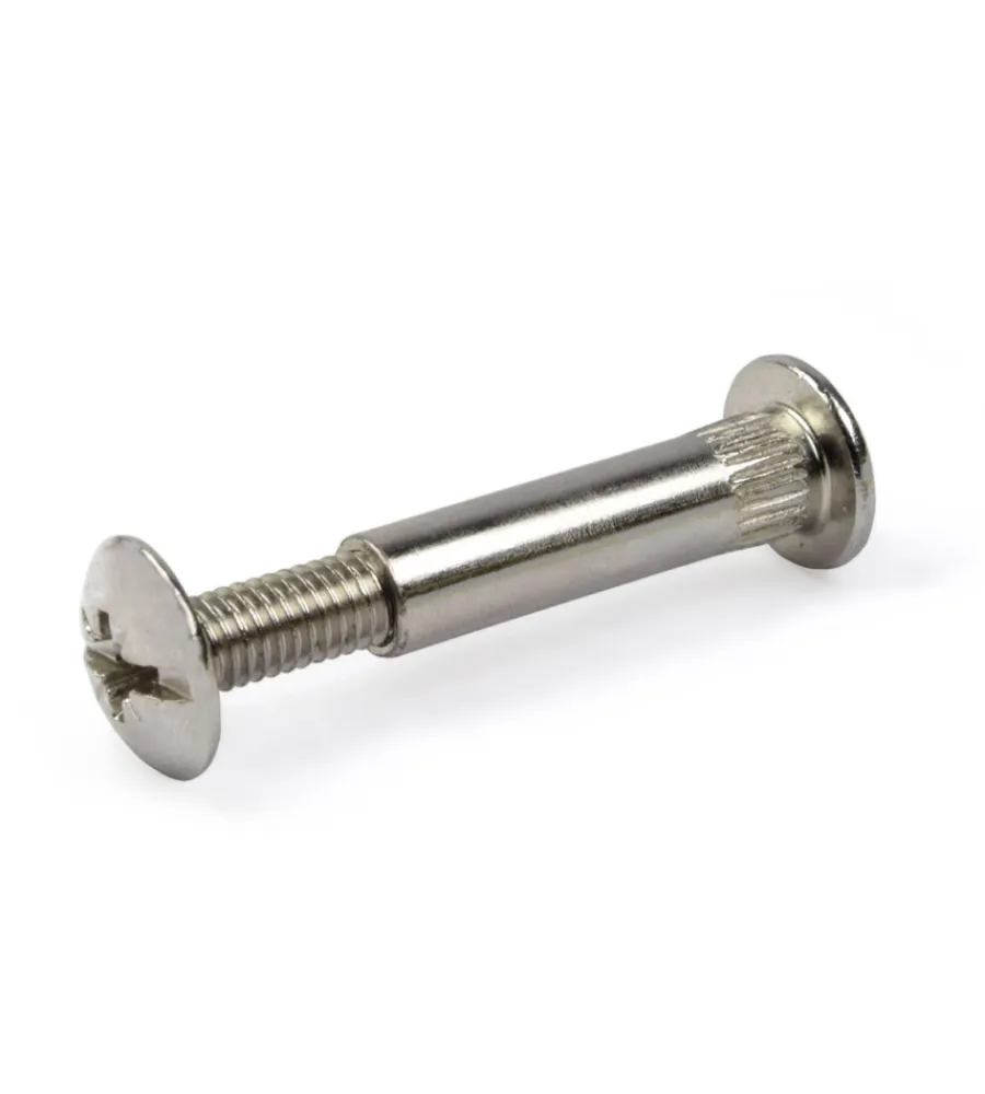 Ferramenta Per Mobili E Infissi- Viti di collegamento in ferro nichelato 34 - 48 mm. 4 pz.