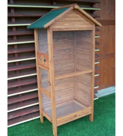 Gabbie Per Uccelli-Habrita Voliera da esterno in legno "po h 775" 77x55x158 cm