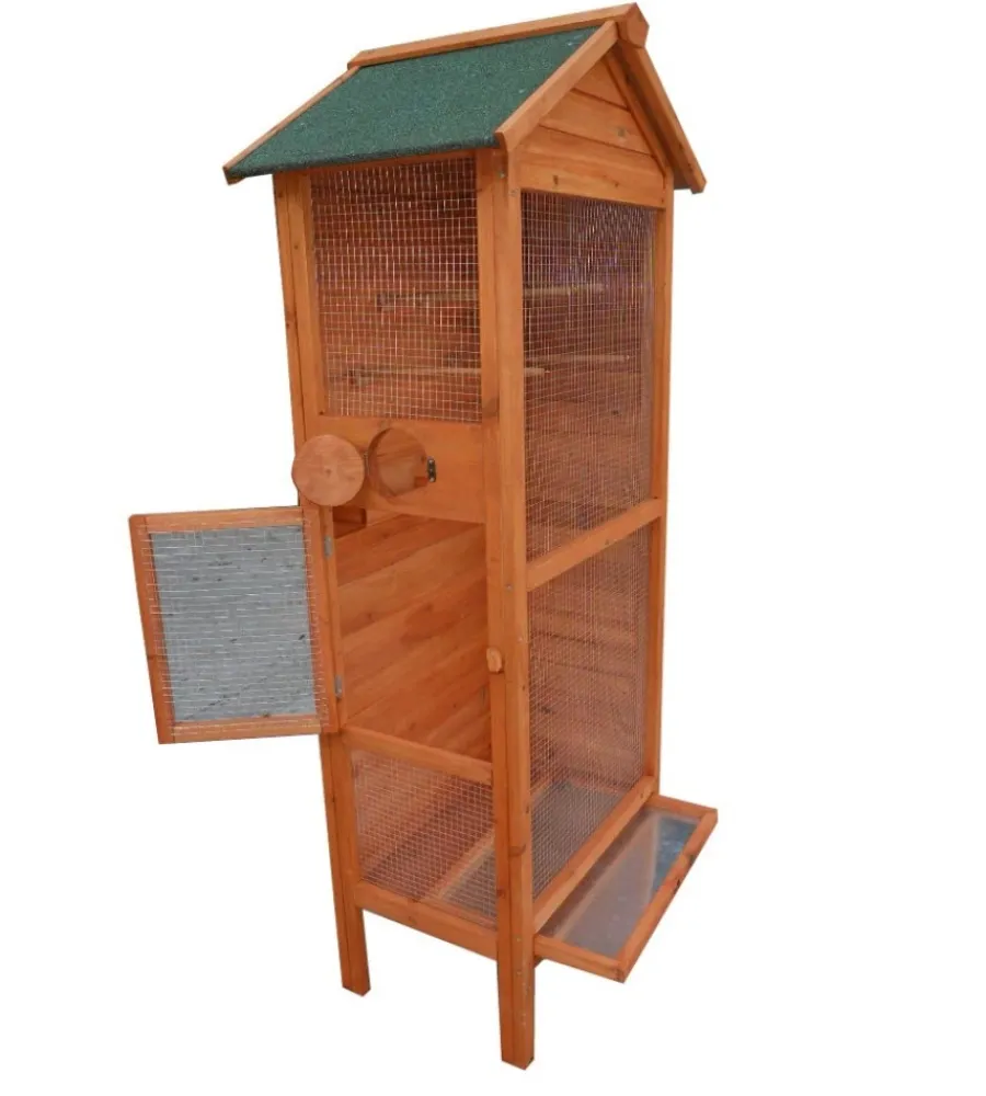 Gabbie Per Uccelli-Habrita Voliera da esterno in legno "po h 775" 77x55x158 cm