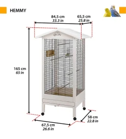 Ferplast Gabbie Per Uccelli|Voliera per uccelli hemmy beige, 84,5x65,5x165 cm - .
