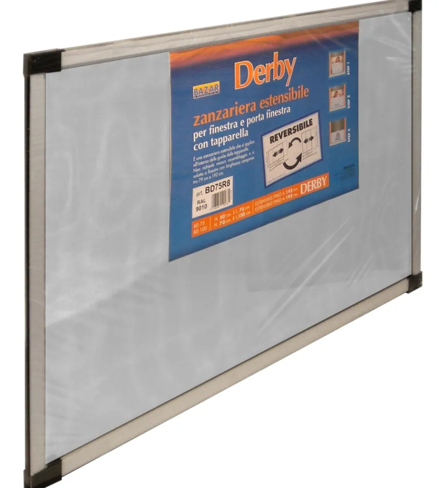 Tessile D'Arredo- Zanzariera estensibile "derby" argento 100x70 cm